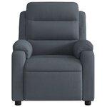 vidaXL Fauteuil inclinable Gris foncé Velours