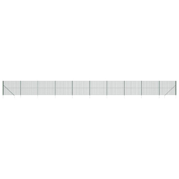 vidaXL Clôture en treillis métallique et piquet d'ancrage vert 1 8x25m