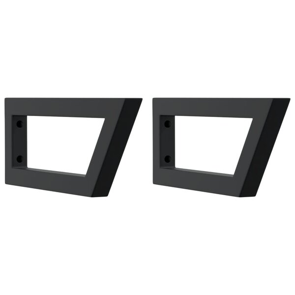 vidaXL Supports d'étagères pour lavabo 2 Pièces noir trapèze acier