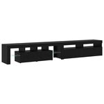 vidaXL Meubles TV 2 Pièces avec lumières LED en bois d'ingénierie chêne noir