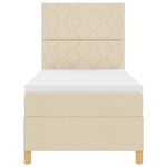 vidaXL Lit à ressorts avec matelas Crème 100 x 200 cm tissu