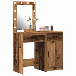 vidaXL Table de Toilette avec tiroir 2 Pièces Marron 50 x 41 x 135 cm