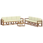 vidaXL Ensemble de canapés d'extérieur 9 Pièces Naturel et Crème