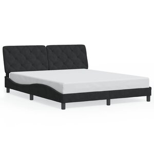 vidaXL Cadre de lit sans matelas noir 160x200 cm velours
