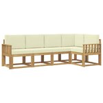 vidaXL Ensemble de canapés d'extérieur 5 Pièces Blanc et crème