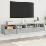 vidaXL Meubles TV muraux 2 Pièces gris béton 80x30x30cm bois d'ingénierie