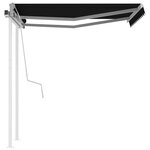 vidaXL Auvent manuel rétractable avec poteaux 3 5x2 5 m Anthracite