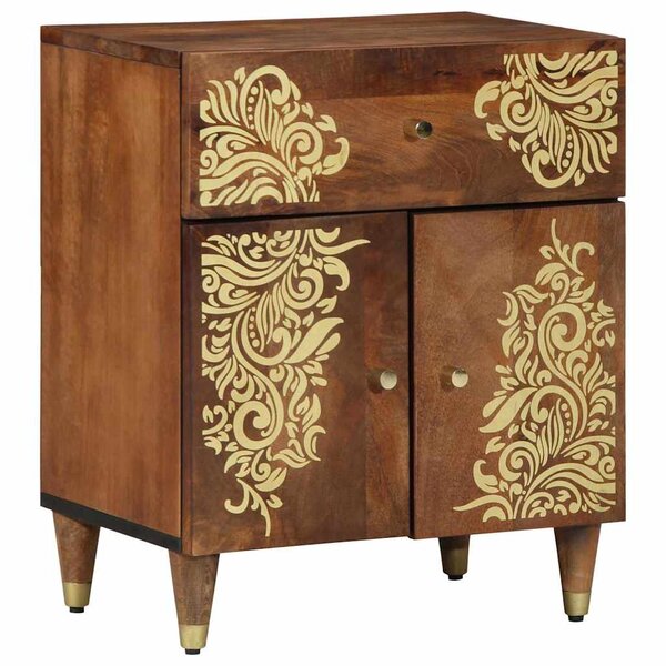 vidaXL Cabinet de chevet avec tiroir marron miel 50 x 33 x 60 cm