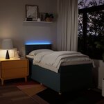 vidaXL Sommier à lattes de lit avec matelas Bleu 90x190 cm Tissu