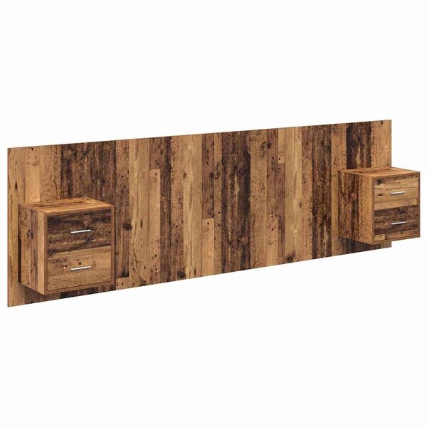 vidaXL Tête de lit avec armoire 3 Pièces Bois Ancien Bois d'ingénierie