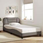 vidaXL Cadre de lit sans matelas Hvar taupe 100x200 cm tissu