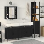 vidaXL Ensemble de mobilier de salle de bain avec étagère 4 Pièces Noir
