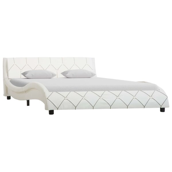 vidaXL Cadre de lit sans matelas blanc similicuir 140x200 cm