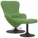 vidaXL Chaise Œuf avec Pouf Vert clair 63 x 73 x 90 cm Velours