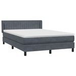 vidaXL Sommier à lattes de lit et matelas gris foncé 160x210cm velours