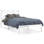vidaXL Cadre de lit métal avec tête de lit blanc 107x203 cm