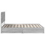 vidaXL Lit de Rangement Gris Sonoma 140 x 200 cm Bois d'ingénierie