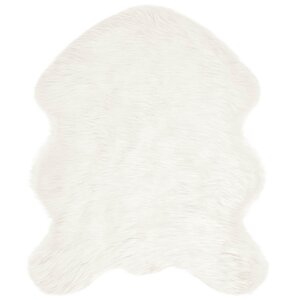 vidaXL Tapis en fausse Tafalla Blanc 50 x 80 cm Polyester
