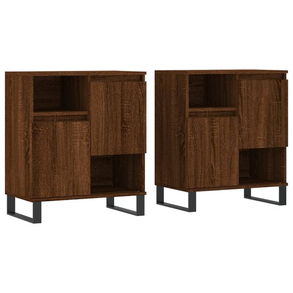 vidaXL Buffets 2 Pièces chêne marron bois d'ingénierie
