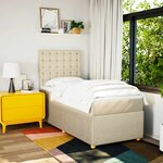 vidaXL Sommier à lattes de lit avec matelas Crème 80x200 cm Tissu