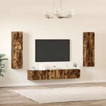 vidaXL Ensemble de meubles TV 7 Pièces Chêne fumé Bois d'ingénierie