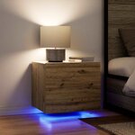 vidaXL Cabinet de chevet mural 2 Pièces chêne artisanal 50 x 39 x 41 cm