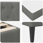 vidaXL Cadre de lit avec matelas Gris foncé 80 x 200 cm Velours