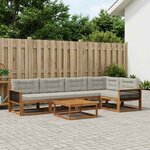vidaXL Ensemble de canapés d'extérieur 6 Pièces Naturel et Gris clair