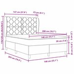vidaXL Lit ressort bleu avec matelas  140 x 200 cm en tissu.