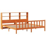 vidaXL Lit bibliothèque sans matelas cire marron 180x200 cm pin massif