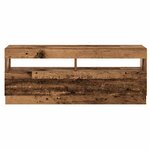 vidaXL Meuble TV avec lumières LED vieux bois bois d'ingénierie
