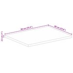 vidaXL Dessus de table rectangulaire bois massif de manguier brut