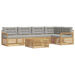 vidaXL Ensemble de canapés d'extérieur 6 pc Blanc et gris clair