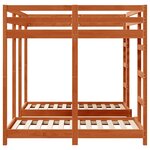 vidaXL Cadre de lit superposé triple Marron cire 140 x 200 cm