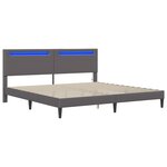 vidaXL Cadre de lit avec bandes LED Gris 180 x 200 cm Simili cuir