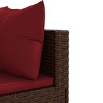 vidaXL Salon de jardin 10 Pièces avec coussins marron résine tressée