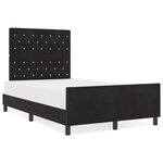 vidaXL Cadre de lit avec tête de lit Noir 120 x 200 cm Velours