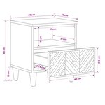 vidaXL Table de chevet Marron 50 x 33 x 60 cm Bois de mangue massif