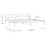 vidaXL Cadre de lit sans matelas blanc bois massif 200x200 cm