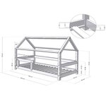 Lit cabane enfant TERY 90 x 160 verni