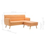 vidaXL Canapé d'angle revêtement en tissu 171 5x138x81 5 cm orange