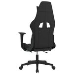 vidaXL Chaise de jeu avec repose-pied Noir et blanc Tissu