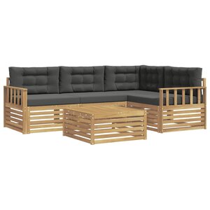 vidaXL Ensemble de canapés d'extérieur 6 pc Blanc et anthracite