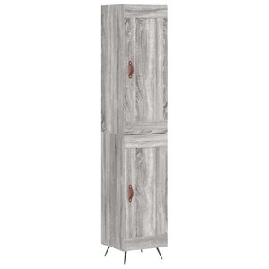 vidaXL Buffet haut Sonoma gris 34 5x34x180 cm Bois d'ingénierie