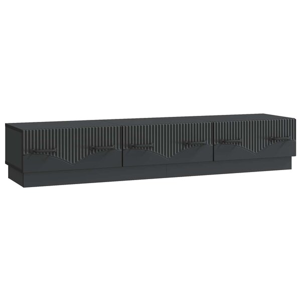 vidaXL Meuble TV avec tiroir Noir 147 x 34 5 x 27 cm Bois d'ingénierie
