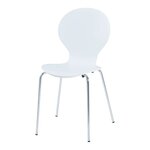 Lot de 4 chaises de salle à manger moderne design robuste blanc chrome 03_0009817