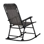 Fauteuil à bascule rocking chair pliable de jardin dim. 94L x 64l x 110H cm acier époxy textilène gris chiné