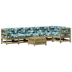 vidaXL Salon de jardin 7 Pièces avec coussins bois de pin imprégné