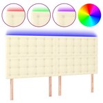 vidaXL Tête de lit à LED Crème 200x5x118/128 cm Similicuir