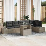 vidaXL Ensemble de canapé de jardin 7 Pièces Gris clair 100 x 55 x 73 cm